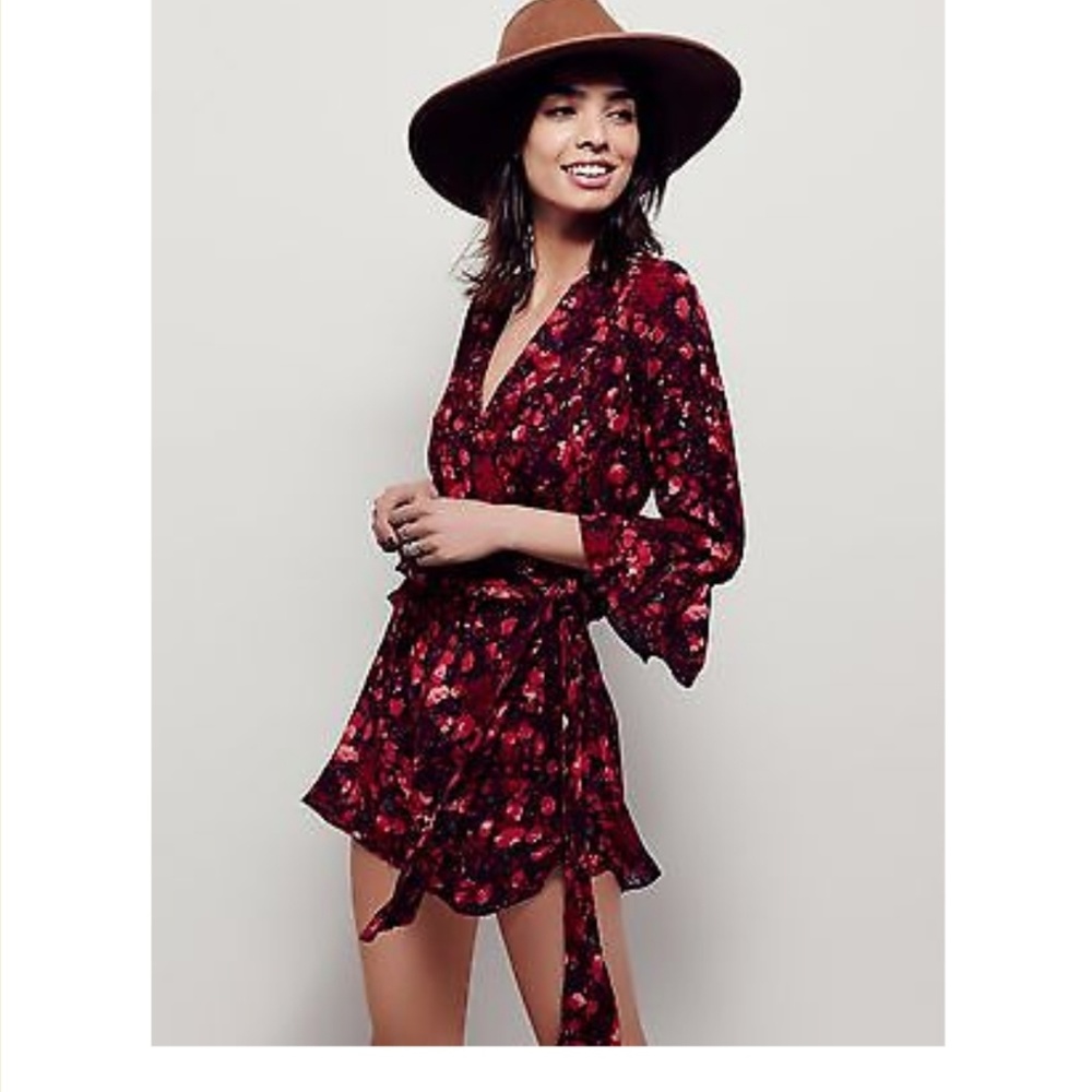 Free People red floral Romper